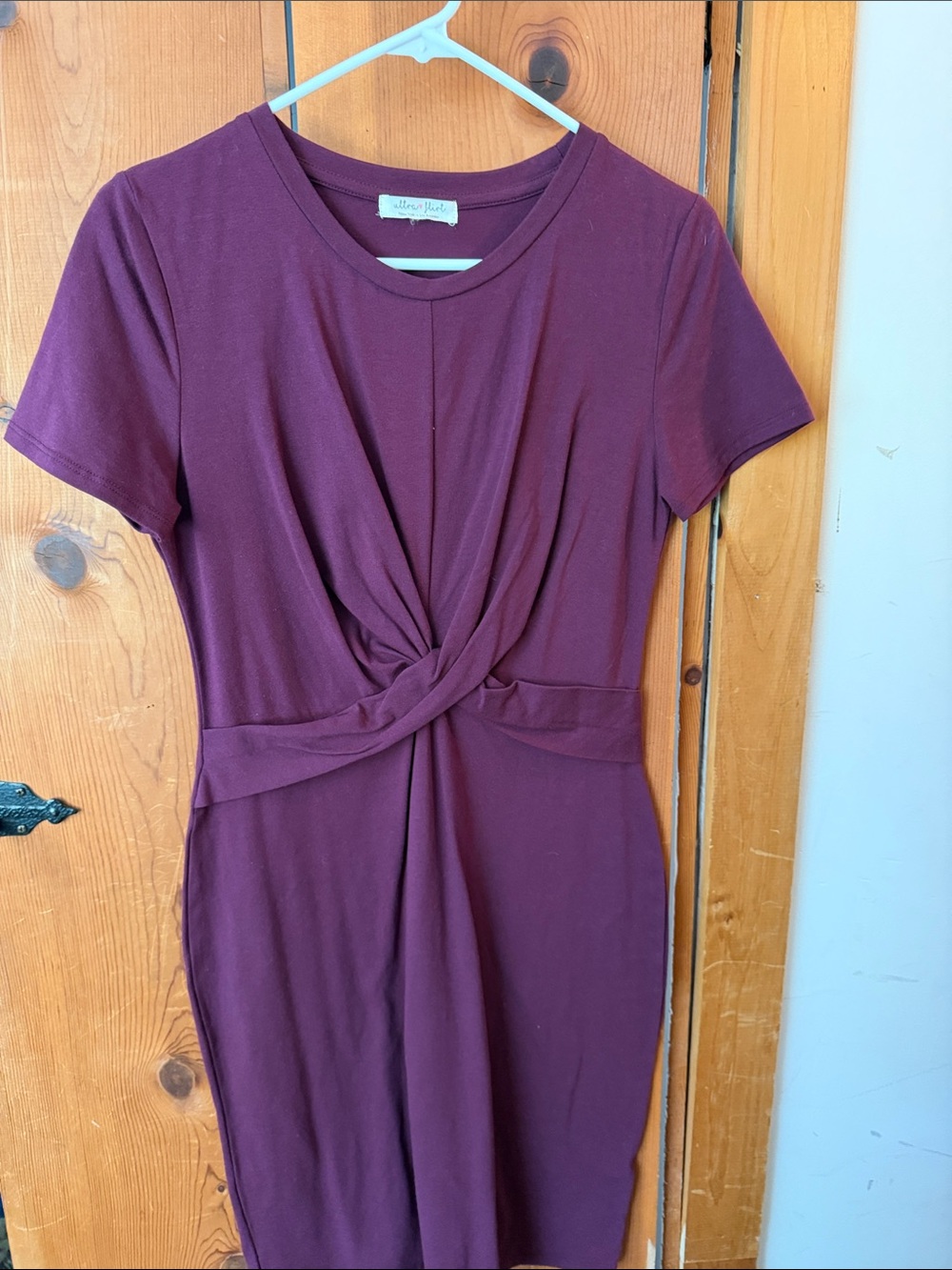 Ultra Flirt Plum Twist-Front Midi Dress